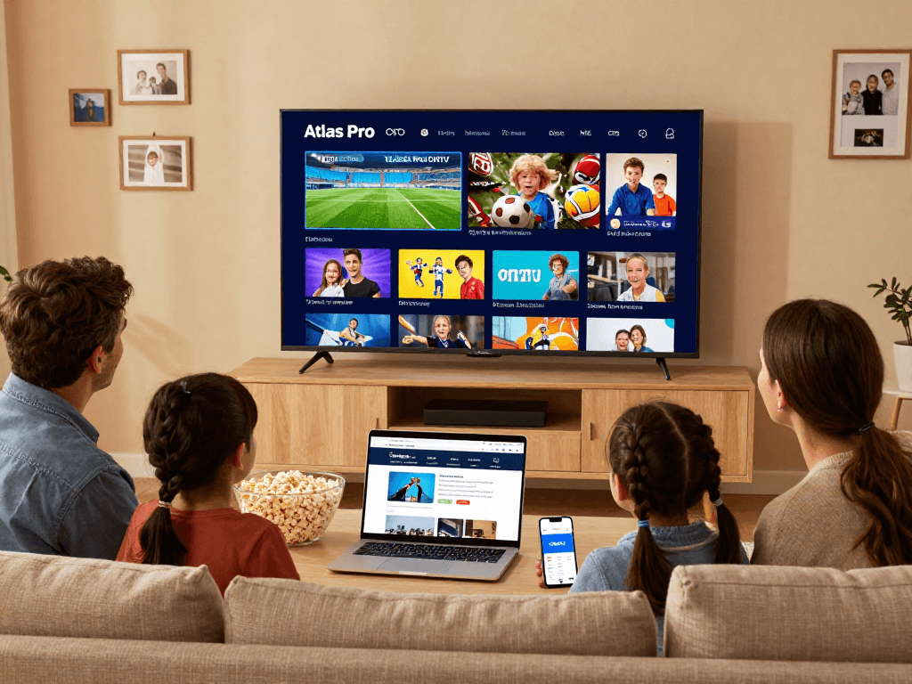 Profitez des 12 000 chaînes de l'application atlas pro en famille lors d'une soirée cinéma à domicile.