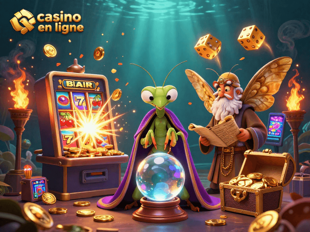 Jouer au casino en ligne dans un monde mystique avec des éléments de jeu animés.