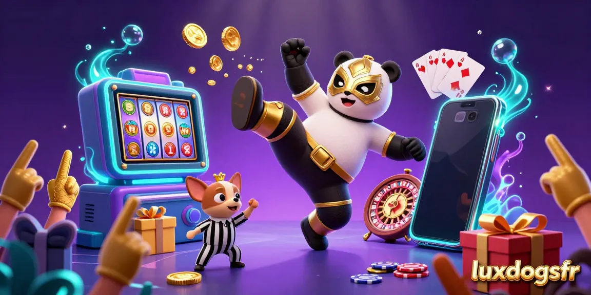 luxdogsfr showcases a thrilling scene of tiny animal spectators engaging in gambling excitement with vibrant slot games