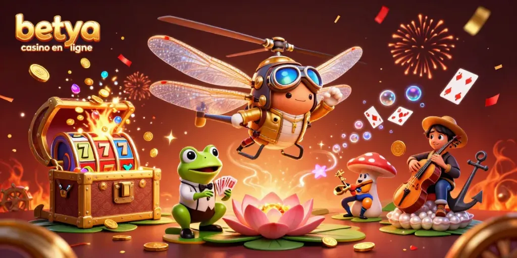 Experience the excitement at betya casino en ligne with a thrilling 3D scene of gaming action!