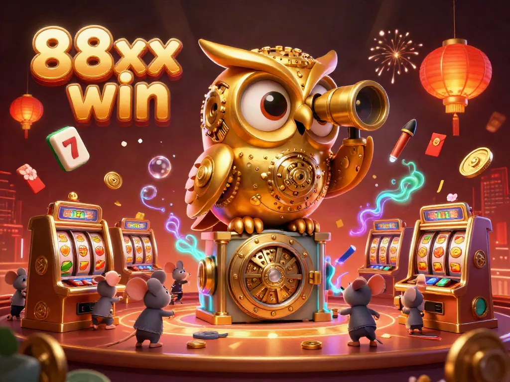 Experience the thrill of 88xx win with a vibrant casino scene featuring animated characters and captivating game elements.