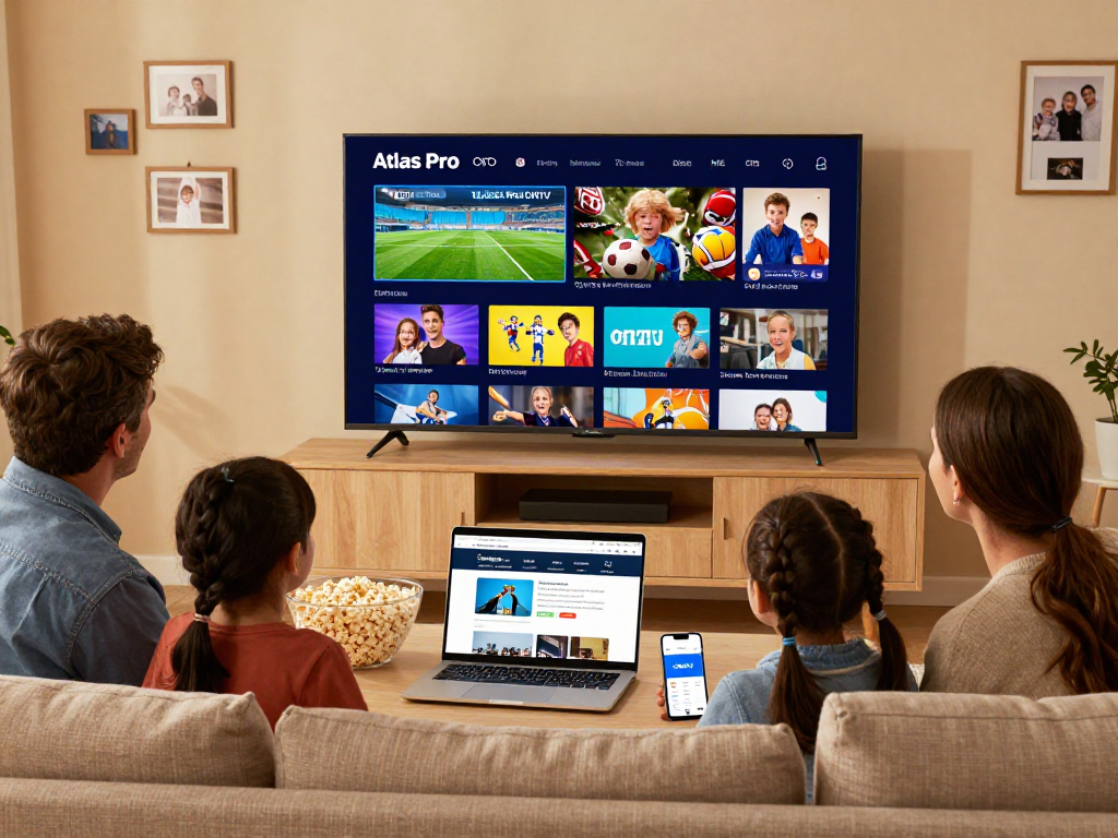 Profitez des 12 000 chaînes de l'application atlas pro en famille lors d'une soirée cinéma à domicile.