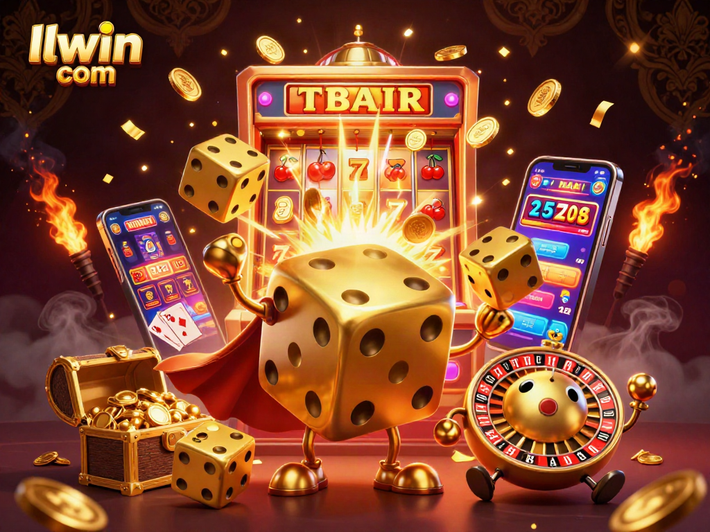 Experience thrilling gaming moments with llwin com's captivating 3D casino illustration showcasing dynamic characters and exciting game elements.