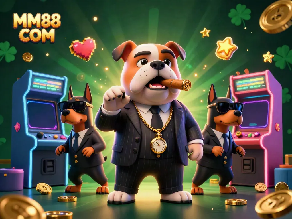 Experience the excitement at MM88 COM with vibrant casino characters and arcade elements.