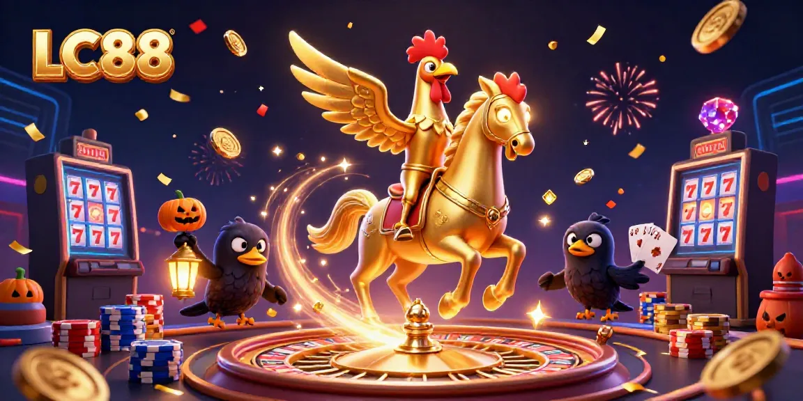 Experience the vibrant world of online gaming with LC88’s immersive casino atmosphere, showcasing unique characters and dynamic elements.