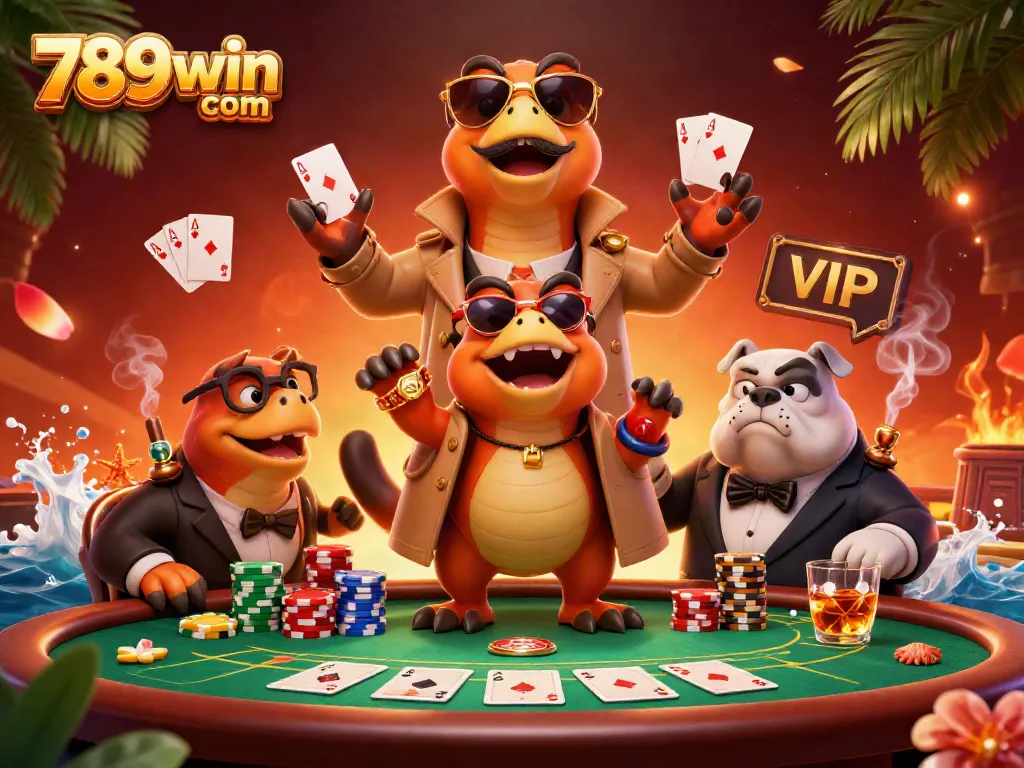 Engage in thrilling gaming action with 789win com as raptors sneak into a VIP casino lounge.
