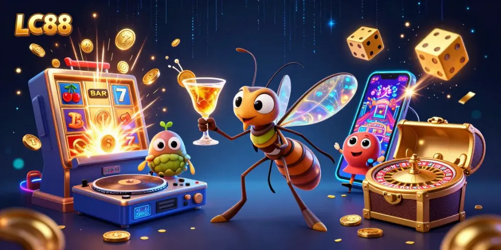 Engage with the thrilling atmosphere of LC88 as a vibrant casino scene comes to life.
