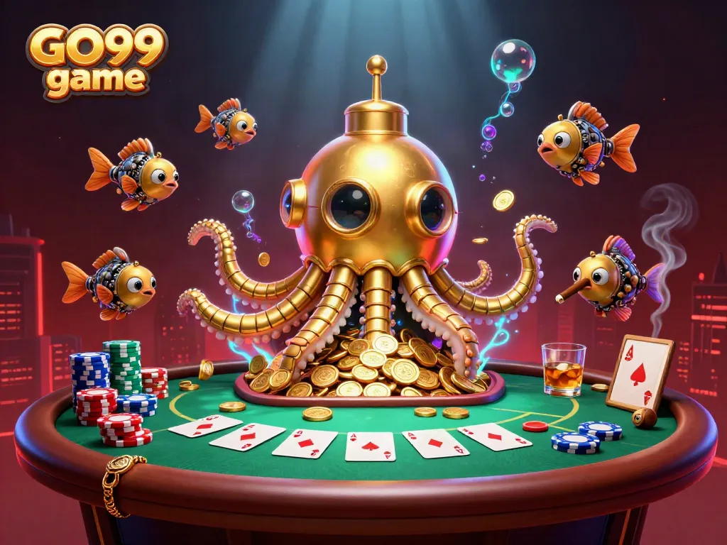 Engage with the GO99 game as you dive into an extraordinary gambling experience featuring a vibrant underwater scene.